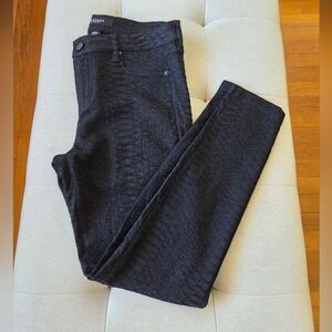 Liverpool Moto Black Pants Edgy Skinny Stretchy Faux Snakeskin Petite Size 6P/28